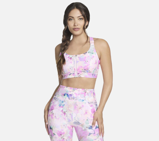 GO WALK Seascape Floral Zip Front Bra Clothes Skechers.dk