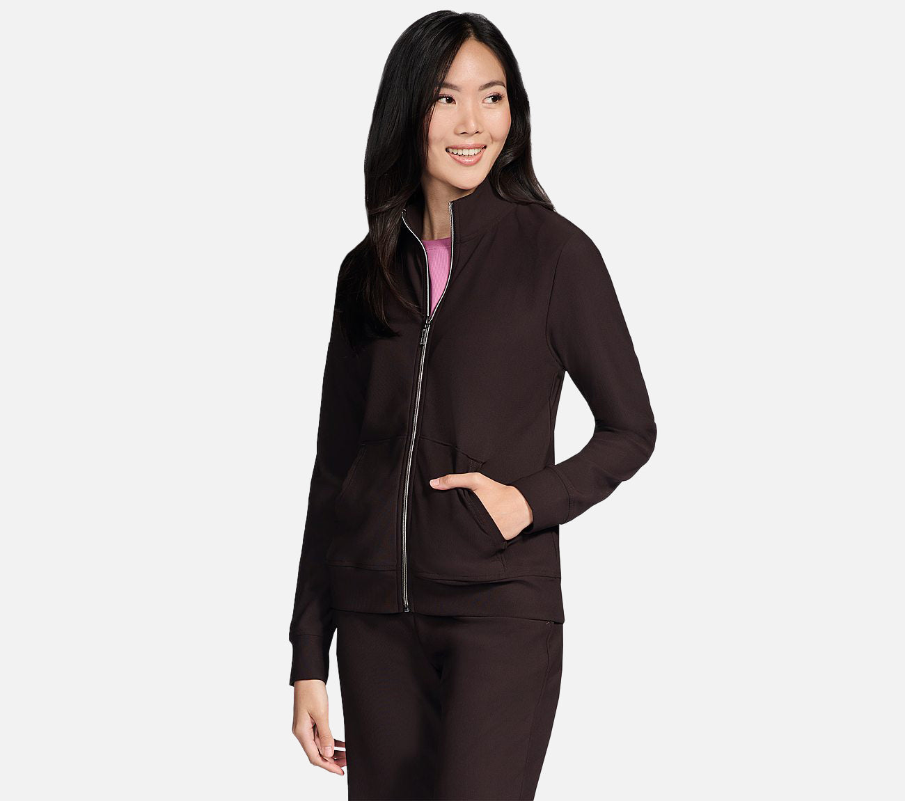 GO LUXE RIB Full Zip Jacket Clothes Skechers.dk