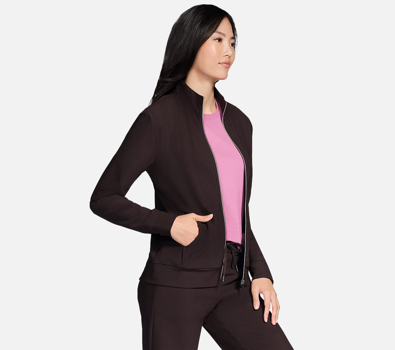 GO LUXE RIB Full Zip Jacket Clothes Skechers.dk