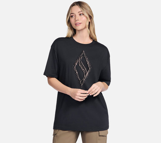 Gold Splatter Diamond Short Sleeve Tee Clothes Skechers.dk