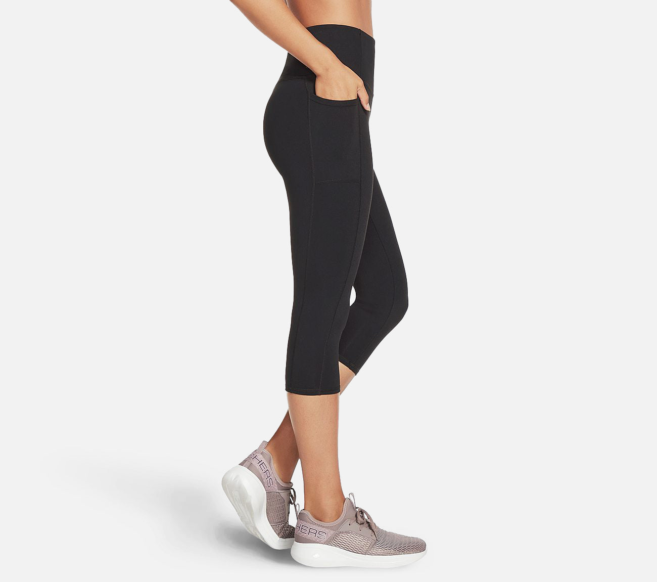GO WALK HW Capri legging | Sort dame legging - Køb online – Skechers.dk
