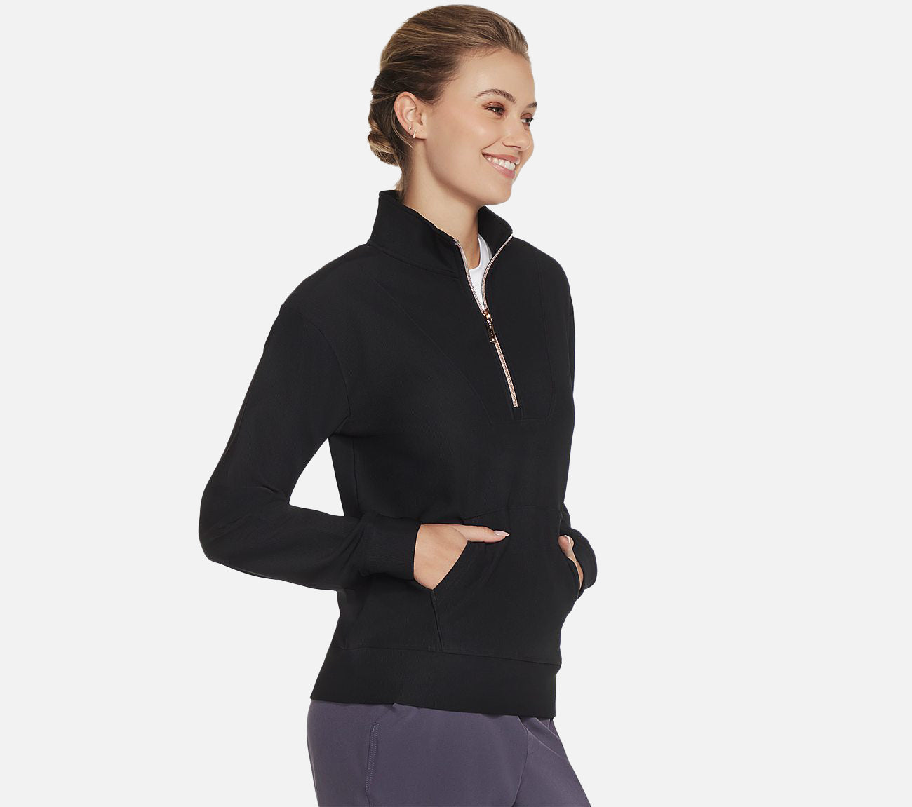 GO LUXE Rib 1/4 Zip Clothes Skechers.dk