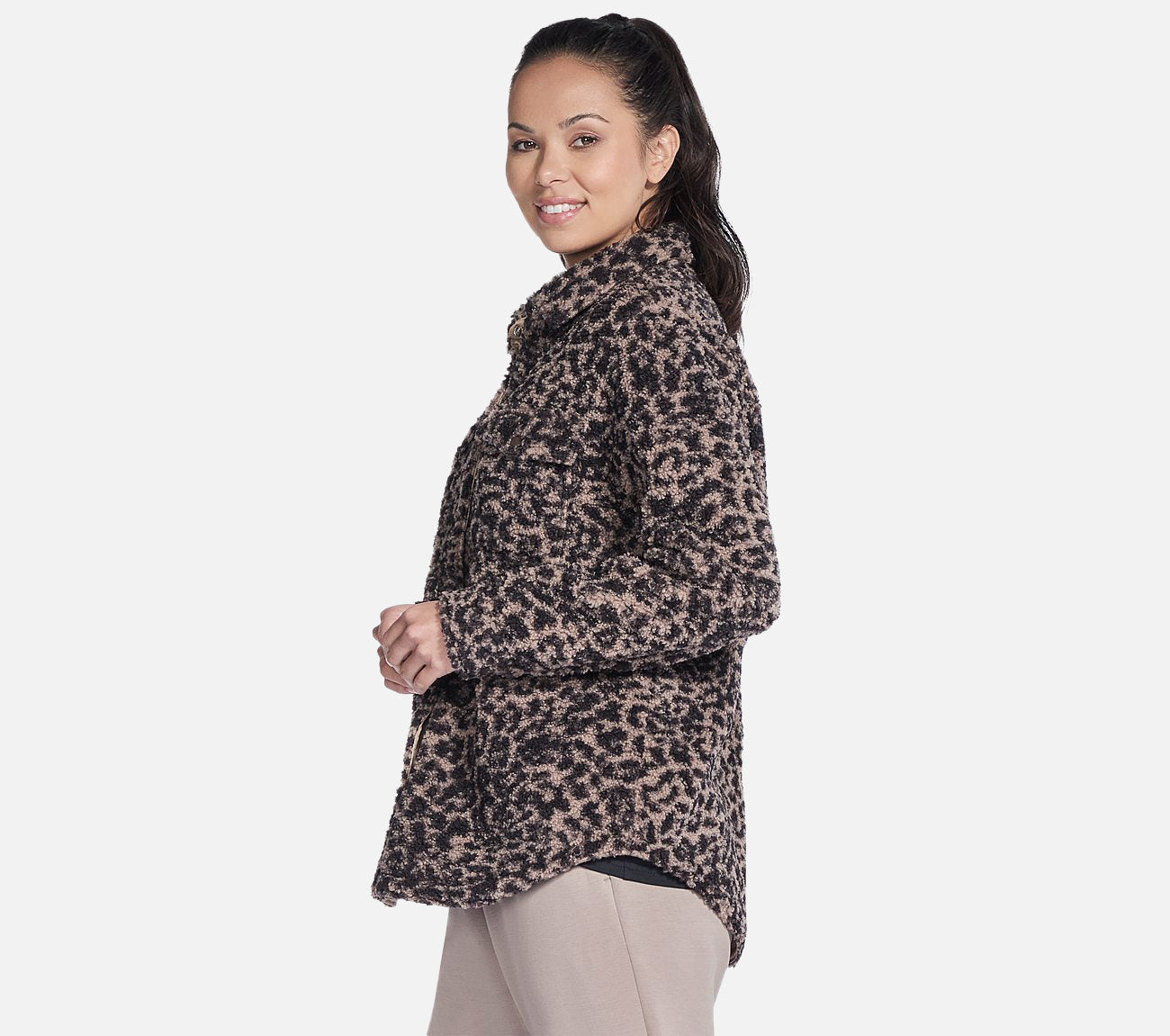 On-the-GO Cheetah Sherpa Jacket Clothes Skechers.dk