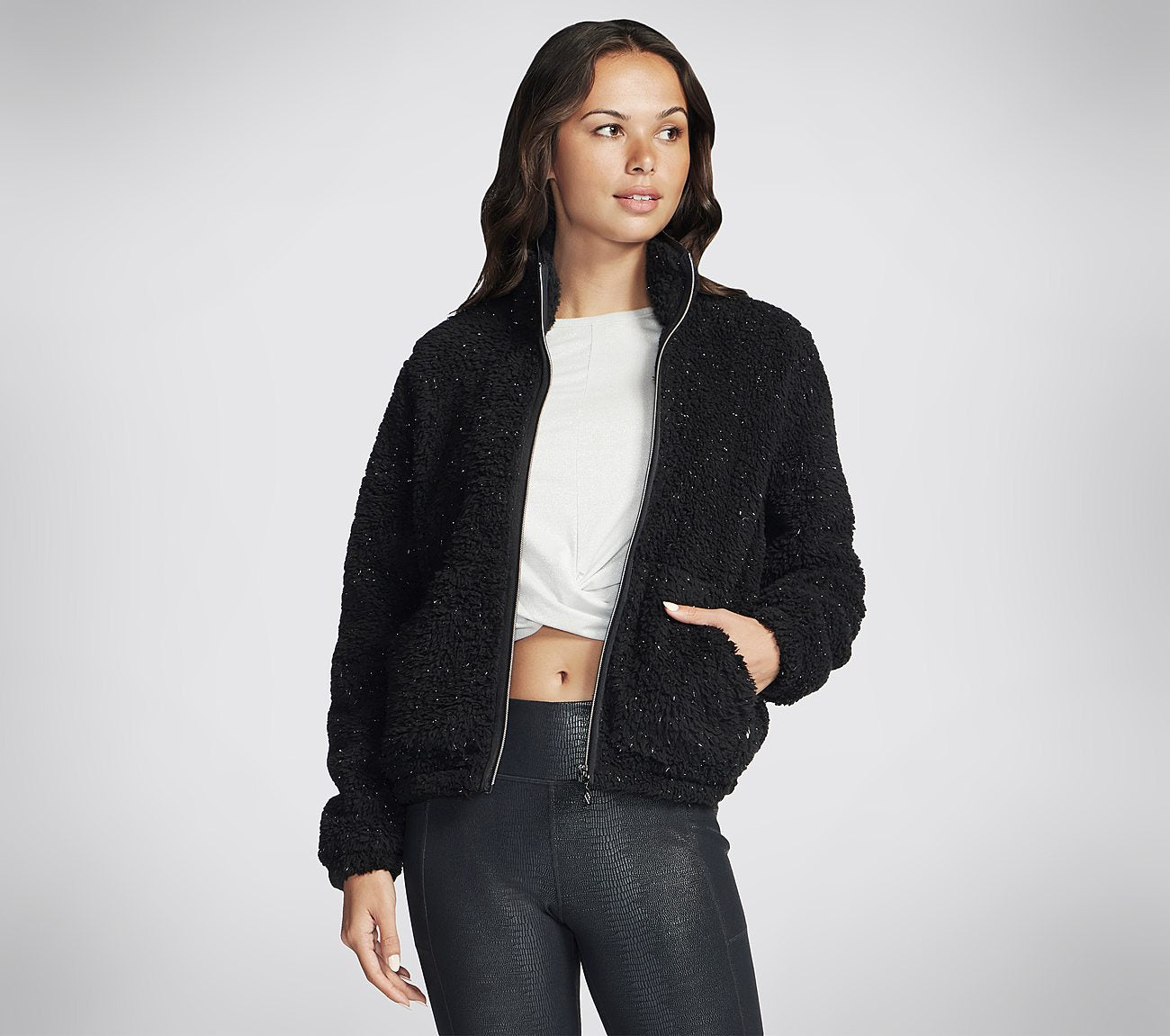 GO SNUGGLE Shine Sherpa Jacket Clothes Skechers.dk