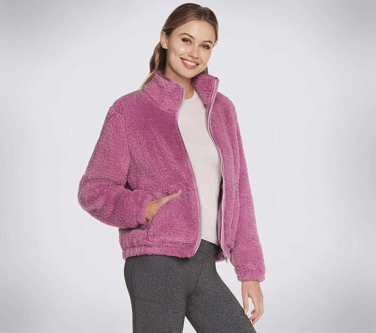 GO SNUGGLE Shine Sherpa Jacket Clothes Skechers.dk