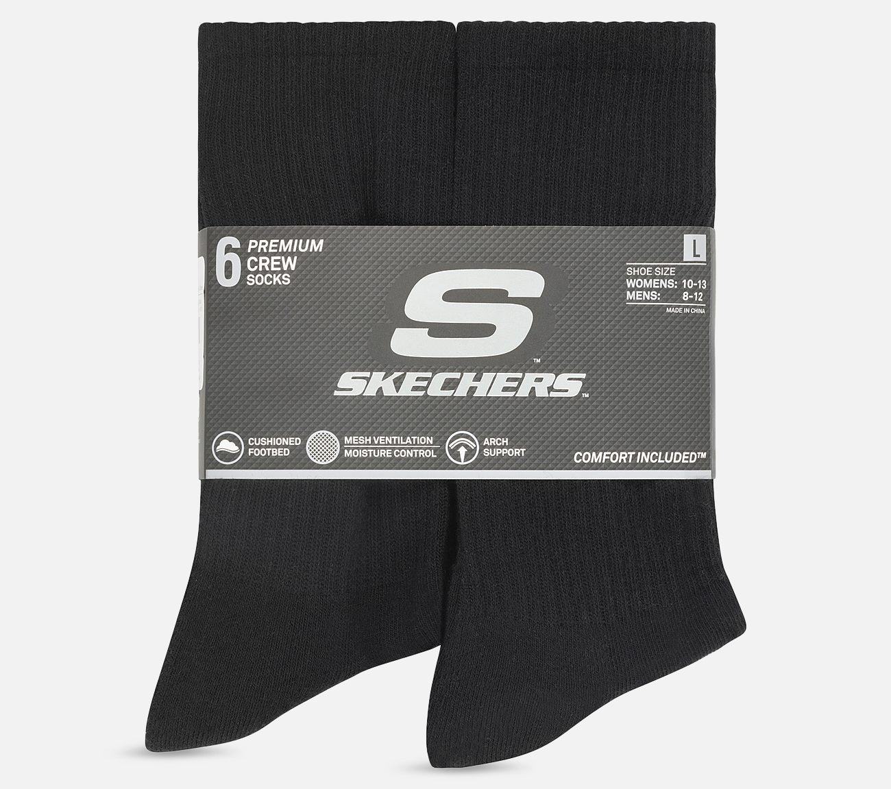 6-pak sporty crew-strømper Sock Skechers.dk