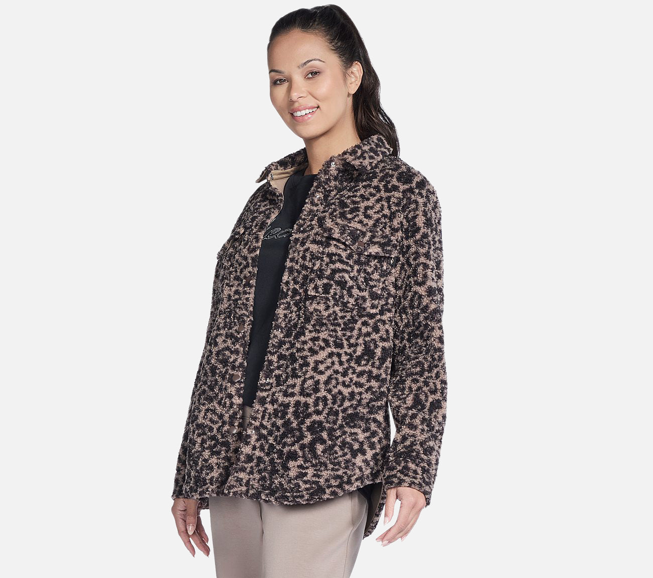 On-the-GO Cheetah Sherpa Jacket Clothes Skechers.dk