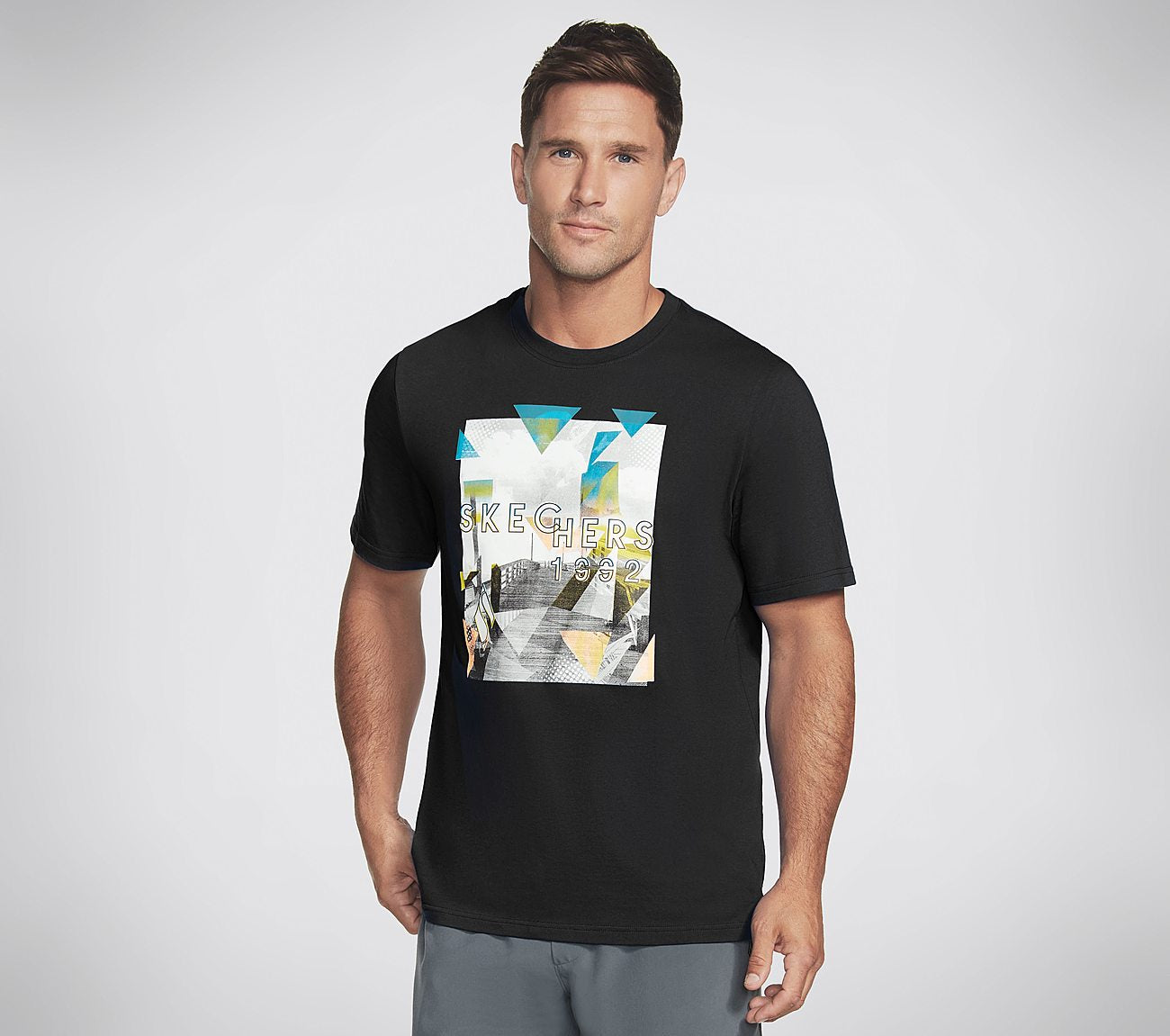 Pier Geo Photo Crew T-Shirt Clothes Skechers